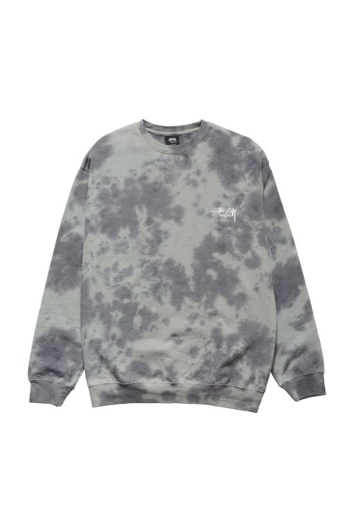 Stussy Mens Designs Tie Dye Crew Sweaters Green - BYSOC0497